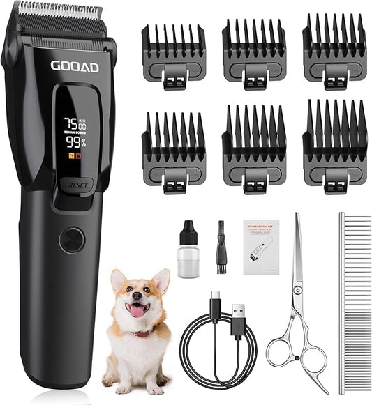 Dog Clippers for Grooming for Heavy Thick Coat, 3-Speed Low Noise Dog Grooming Kit, Electric Quiet Dog Hair Trimmer,Cordless,Rechargeable, Pet Hair Shaver for Small and Large Dogs Cats