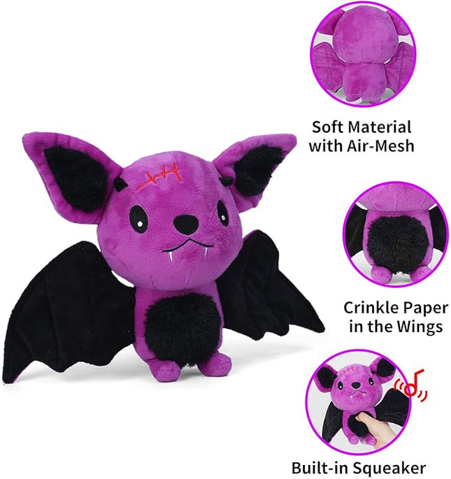 Blnboimrun Halloween Dog Toys for Aggressive Chewers, Squeaky Plush Bat with Crinkle Paper, Durable Interactive Chew Toys for Small, Medium & Large Dogs, Indoor Outdoor Play Pet Gift