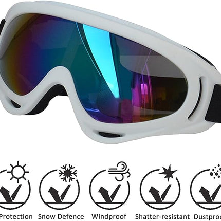 Large Dog Sunglasses With Adjustable Strap UV Protection, Windproof Puppy Eyewear, Suitable for Medium-Large Pets, Eyes Protection, Soft Goggles (White Frame)