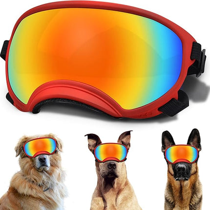 Large Dog Sunglasses, Dog Goggles with Adjustable Strap UV Protection Winproof Dog Puppy Sunglasses, Suitable for Medium-Large Dog Pet Glasses, Dogs Eyes Protection