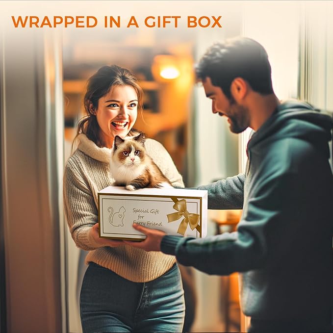 ComSaf Cat Bed House, Cat Cave for Indoor Cats with Fluffy Covered Cat Beds, Washable Cat House Hideaway Hut for Kitten Rabbit, Sturdy Beds & Furniture Gifts, Grey