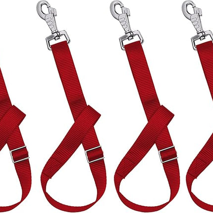 Rosemarie Horse Bucket Strap Hangers,Horse Suppliers Adjustable Nylon Straps up to 700 lbs for Hay Nets, Water Buckets,Hanging-Pratical and Easy Use(4 Pack) (Red)