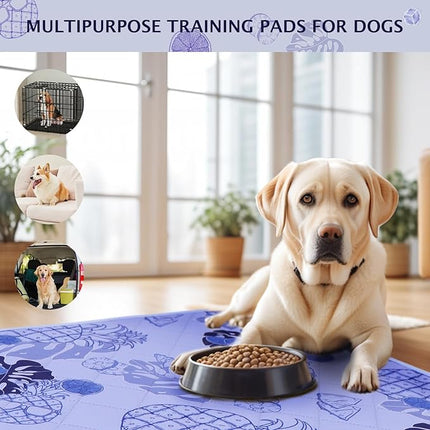 IEUUMLER Washable Pee Pads for Dogs, 2 Pack Non-Slip & Waterproof Pack Whelping Pad, Reusable Washable Puppy Potty Training Pad with Fast Absorbent for Playpen EU007 (Purple Pineapple, 36"X24"-2pcs)