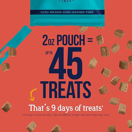 Stewart Beef Liver Dog Treats, 2 oz, ~45 Pieces, Freeze Dried Raw, Single Ingredient, 50% Protein Training Treats or Meal Topper in a Resealable Pouch, Grain Free, Gluten Free