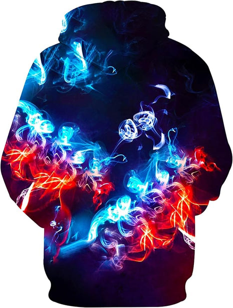 Yasswete Unisex Adults 3D Printed Fashion Hoodies for Men Women Pullover Novelty Sweatshirts with Big Pockets