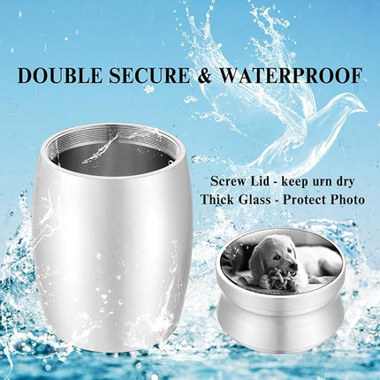 Personalized Photo 3 Inches Small Keepsake Urn for Pet Dog Ashes Aluminum Mini Cremation Urns Memorial Ashes Urn Miniature Burial Funeral Urns for Sharing Ashes Ashes Holder