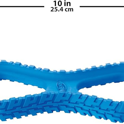 Nerf Dog Tire Infinity Tug Dog Toy, Lightweight, Durable and Water Resistant, 10 Inches, for Medium/Large Breeds, Single Unit, Blue (Pack of 2)