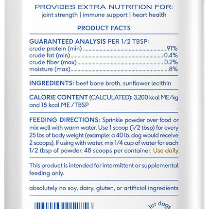 Native Pet Bone Broth for Dogs - Made with Real Beef Bone Broth, Dog Food Toppers for Picky Eaters - Provides Extra Hydration & Nutrition for Joint Strength, Immunity & Heart Health-48 Scoops