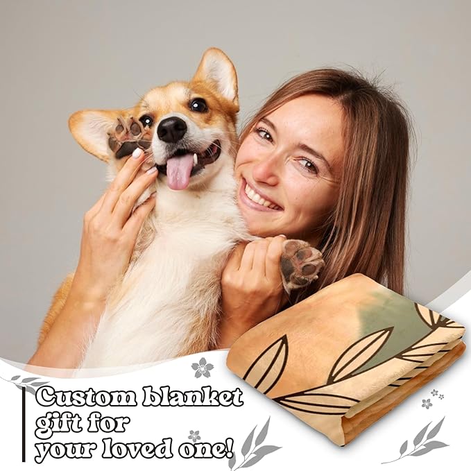 Pet Memorial Gifts for Dogs Cats - Personalized Pet Memorial Throw Blanket with Photo,Loss of Dog Sympathy Gift Bereavement Remembrance Passing Away Gifts,Pet Picture Blanket,Print in USA
