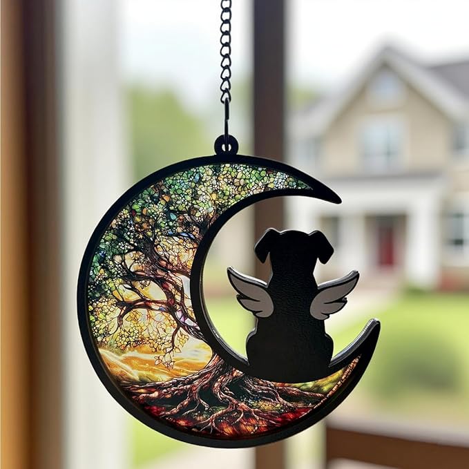 Ettonsun Dog Memorial Suncatcher Memorial Gifts for Loss of Dog Sympathy Gift (C)