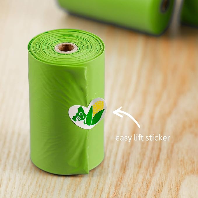Pkpoo 100% Compostable Dog Poop Bags, Extra Wide, Vegetable-Based Large Poop Bags for Dogs, Biodegradable Waste Bags for Poo, Cat Litter, Diaper Sacks, Unscented, 240 Counts
