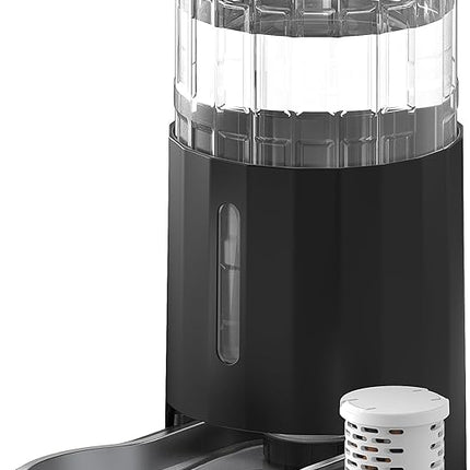 CZPET Dog Water Bowl Dispenser with Filter, Automatic Dog and Cat Water Dispenser with Stainless Steel Bowl, Gravity Waterer, Large Capacity, and Quiet Drinking Area for Pets (8L+Filter,Black)