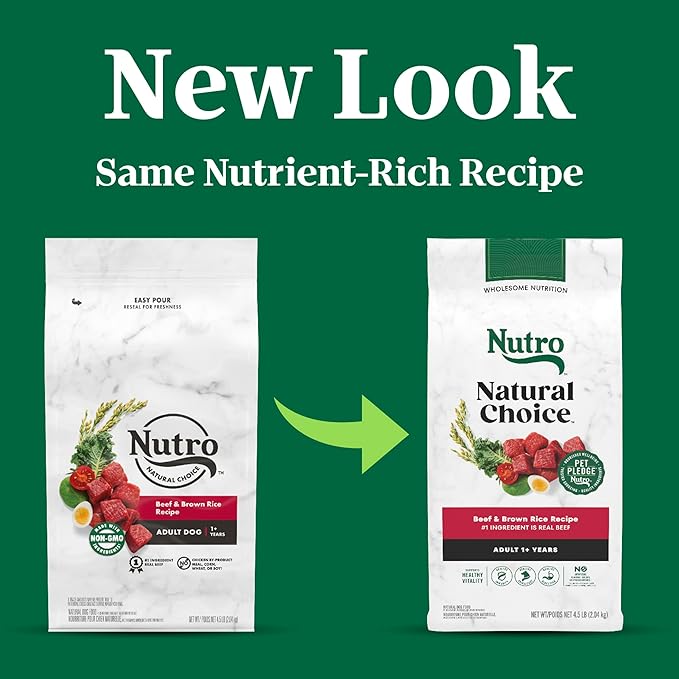 Nutro Natural Choice Adult Dry Dog Food, Beef and Brown Rice Recipe, 4.5 lbs