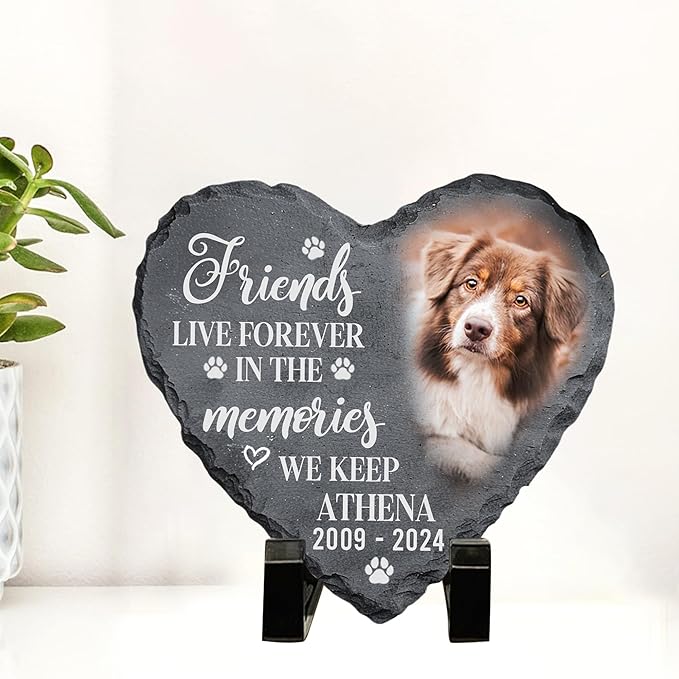 Personalized Pet Memorial Gift - Custom Photo Stone for Dog or Cat Loss - Memorial Gifts for Pet Lovers Quote 7