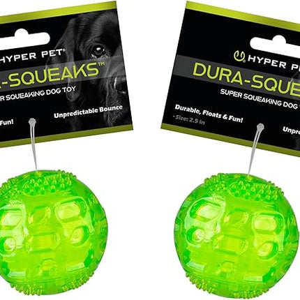 Hyper Pet DuraSqueak Dog Ball Toy, Interactive, Floats, Squeaks, Dog Balls for Fetching, Alternative to Traditional Tennis Balls - for All Breeds