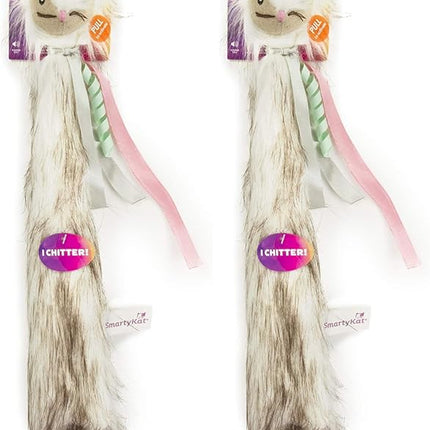 SmartyKat Chitter Critter Squirrel Electronic Sound Plush Kicker Cat Toy, Battery Powered - Gray, One Size (Pack of 2)