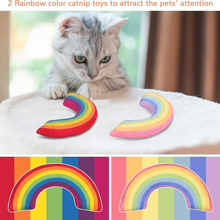 Christmas Catnip Toys for Indoor Cats Kitten, Xmas Kitty Toys Kicker Pillow 2Pcs, Interactive Cat Nip Chew Teeth Cleaning Toy for All Pet Breed
