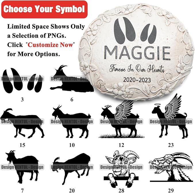 Personalized Goat Memorial Stone, Pet Grave Marker Goat, Goat Headstone, Goat Tombstone, Goat Gravestone, Goat Memorial Gifts