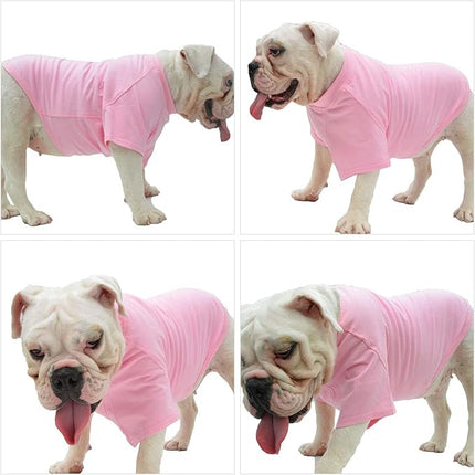 Lovelonglong Bulldog Clothes Dog Clothing Blank T-Shirt Tee Shirts for French Bulldog English Bulldog American Pit Bull Pugs 100% Cotton Skin Care Pink B-S