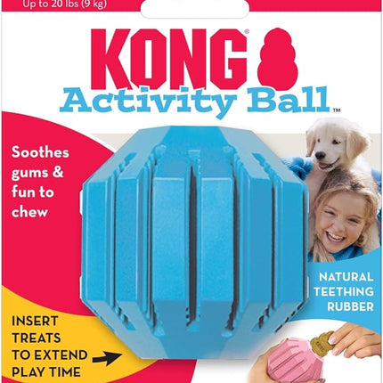 KONG Puppy Activity Ball - Soft & Durable Natural Puppy Rubber Dog Toy - Chew Toy for Teething Puppies - Eases Aching Teeth & Gums - for Small Puppies - Randomly Provided Color