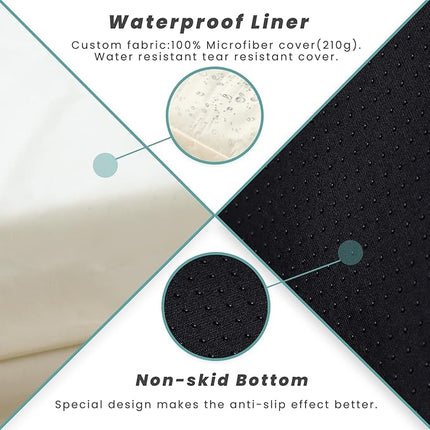 Laifug Orthopedic Memory Foam Extra Large Dog Bed with Pillow and Durable Water Proof Liner & Removable Washable Cover & Smart Design (Large (46"x28"x8"), Grey)