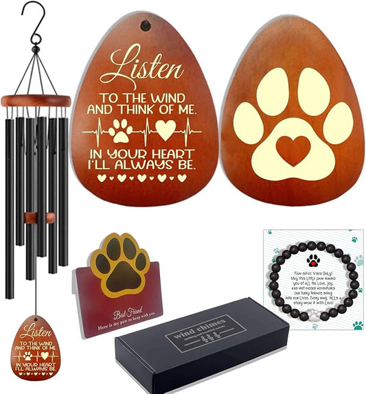 Dog Memorial Gifts, 26" Pet Memorial Wind Chime, Gifts for Loss of Dog, Dogs Wind Chimes, Pets Loss Passing Away Remembrance Bereavement Gift, Sympathy Gifts of Pet