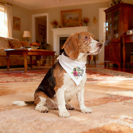 Big Sister Pregnancy Announcement Dog Bandana, Gender Reveal Photo Prop Pet Scarf Decorations Accessories, Pet Scarves Dog Lovers Owner Gift