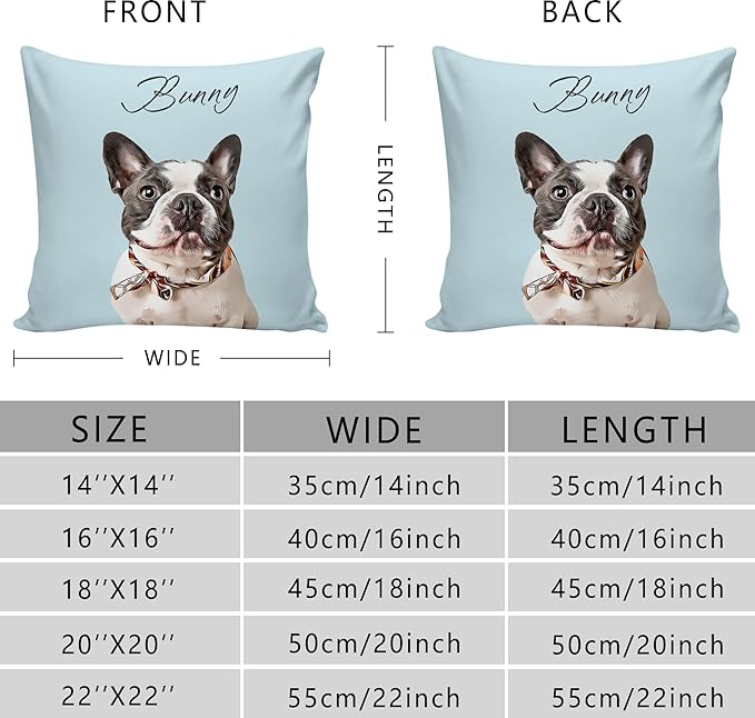 Funny DIY Personalized Pet Oil Painting Portrait from Photo Throw Pillow, Custom Dog Memorial Gifts for Loss of Dogs, Dog Cat Memorial Pillow, Customized Bereavement Sympathy Gifts for Pet Lover