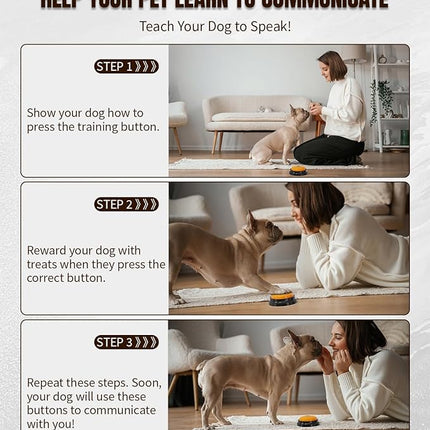 6 Pcs Dog Buttons for Communication Pet Training Buzzer, 30 Second Voice Recording Button, Dog Talking Button Set with 6 Color Anti-Slip Mat and 48 Scene Stickers