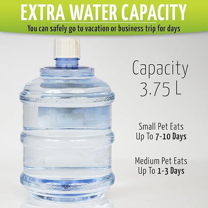 ZONETECH Pet Water Dispenser- Premium Quality Durable Self-Dispensing Gravity 3.7 Liters Capacity Suitable for Medium and Large-Sized Cats and Dogs