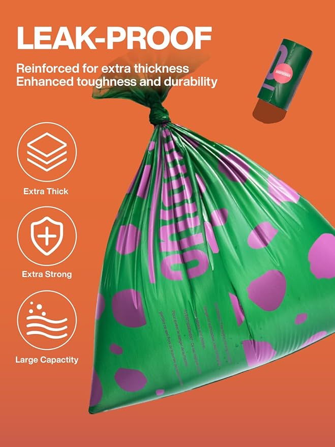 Poop Bags for Dogs Jasmine Scented Dog Poop Bags Rolls Leak Proof Extra Thick Waste Bag Refill Rolls 180 Counts