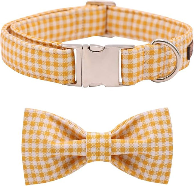 Lionet Paws Dog Collar with Bowtie, Durable Adjustable and Comfortable Collar for Small Dogs Puppies and Cats, Neck 10-16in