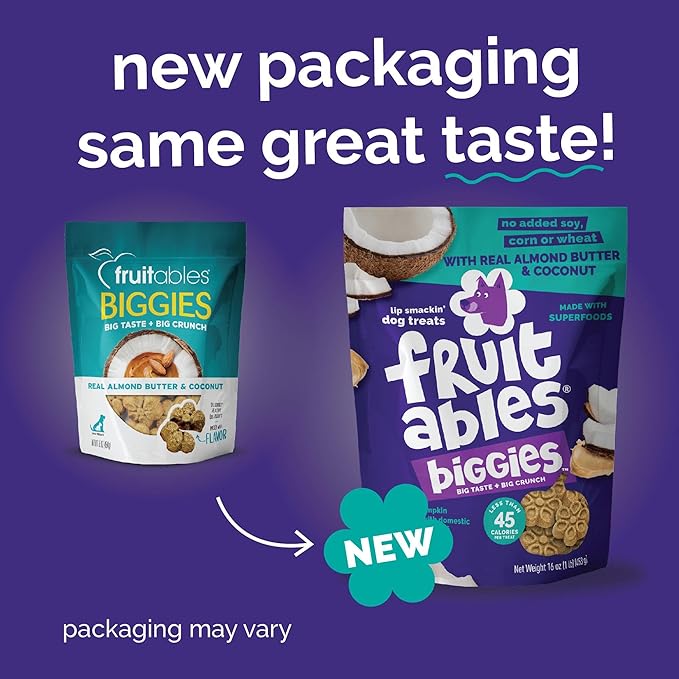 Fruitables Biggies™ Almond Butter Coconut Dog Treats