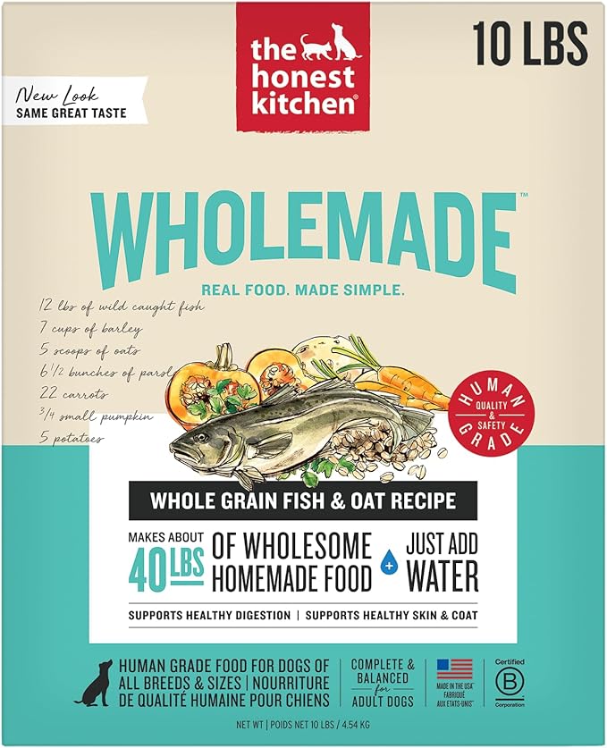 The Honest Kitchen Wholemade™ Whole Grain Fish & Oats Dog Food, 10 lb Box