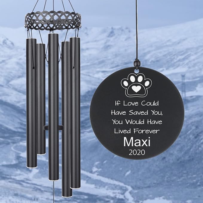 Wind Chime for Loss of Pet Cat Dog, Sympathy Loss of Pet, Pet Loss Memorial Gift, Pet Sympathy, Loss of Dog, Loss of Cat, in Memory of Dog, in Memory of Cat, Dog Cat Pet Loss Passing Away Remembrance