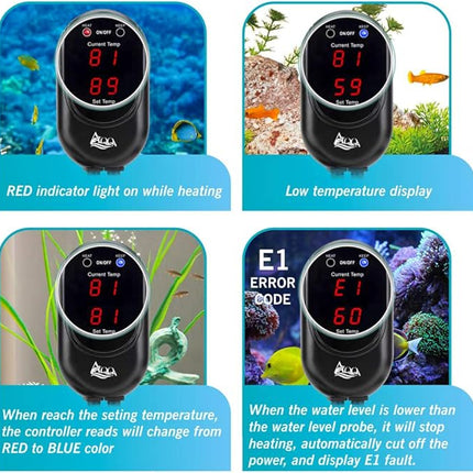 AQQA Fish Tank Heater 100W for 25-35 Gallon Mini Aquarium Heater Quartz Glass Submersible Heater for Aquarium Betta Fish Heater Aquarium Thermostat Heater Freshwater & Saltwater（100W for 25-35 Gal）