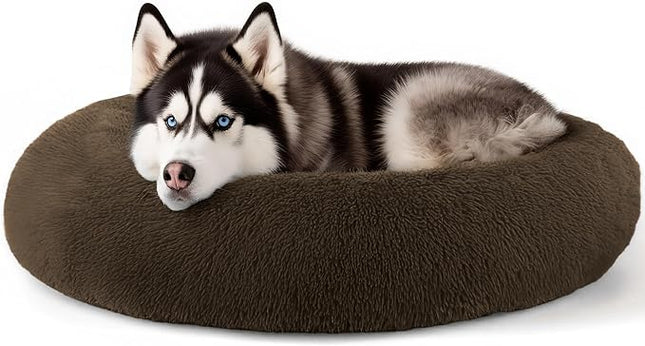 Extra Large Dog Beds, 36 Inch Human Dog Anxiety Relief Comfort Bed, Indestructible & Chew Proof Pet Beds (Coffee)