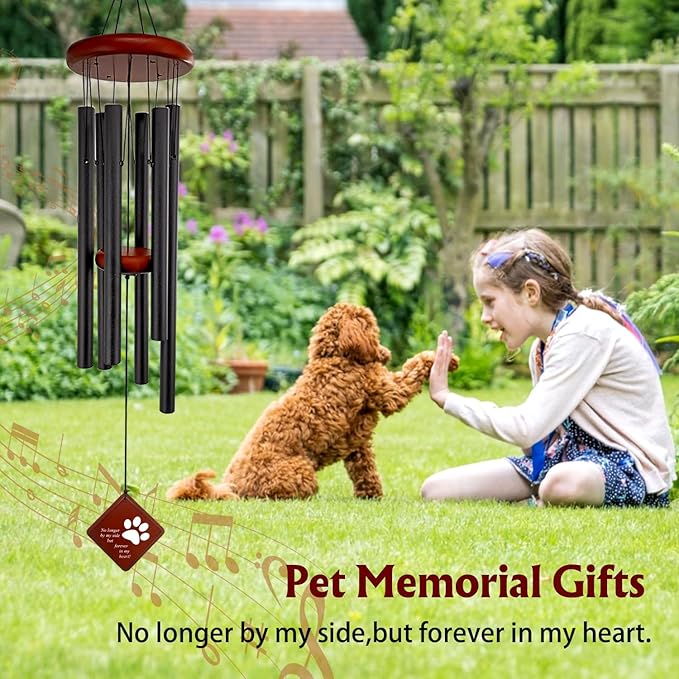 Pet Memorial Gifts with 6 Tuned Tubes, 26" Dogs Memorial Wind Chimes for Outside, Loss of Dog Sympathy Gift, Remembrance Gift in Memory of Dog Cat for Garden, Patio and Home