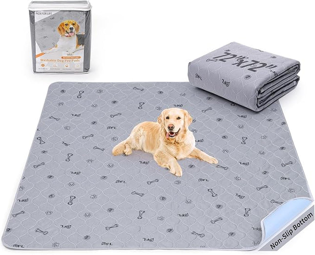 PICK FOR LIFE Washable Dog Pee Pad 72x72 Extra Large, Fast Absorbent Puppy Pads, Reusable Dog Training Pads Waterproof,Non-Slip Whelping Pad for Pet, Playpen, Incontinence, Housebreaking