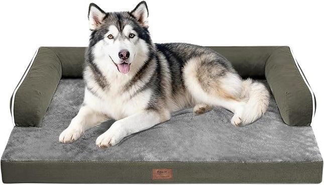 Dog Bed Large Sized Dogs-Orthopedic Waterproof Bed for Dogs,Large Dog Beds with Washable Removable Cover & Non-Slip Bottom