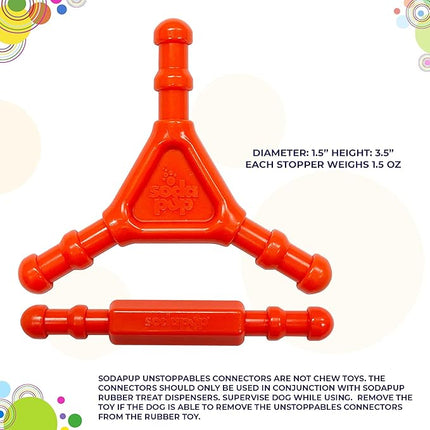 SodaPup Unstoppables – Connectors for Treat Dispensers Made in USA from Non-Toxic, Pet Safe, Food Safe Nylon Material to Link Treat Dispensers and Challenge Dog’s Foraging Instincts – 2 Pack