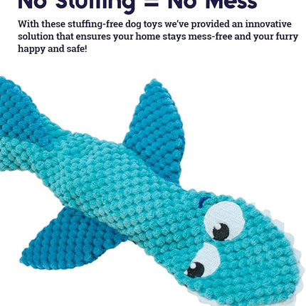 Petstages Stuffing-Free Floppy Shark Plush Dog Toy, Large