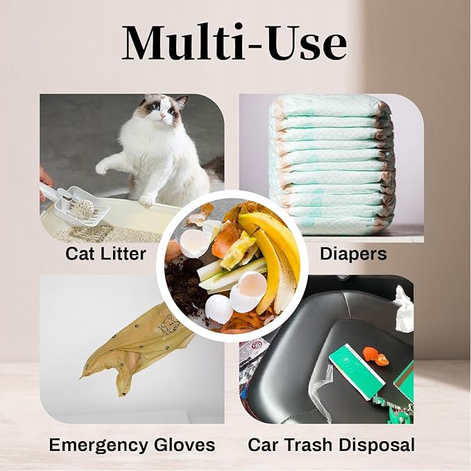 420 Counts Dog Poop Bags Rolls with Dispenser & Leash Clip, Scented Poop Bags for Dogs Waste, Extra Thick & Leak Proof for Poop Doggie Puppy Pet Waste, 9" x 13", Dark Khaki