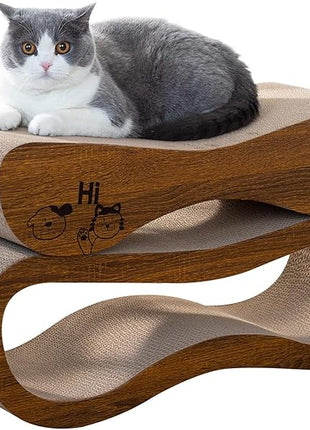 Cat Scratcher 2 in 1 Scratchers for Indoor Cats Scratching Board Cardboard, Horizontal Corrugated Scratch Pad for Cats as Beds & Furniture Reversible Sofa Scratch