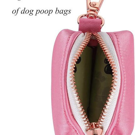 Lionet Paws Cute Dog Poop Bag Holder for Leash, Silk Bag Dispenser, Matching Collar
