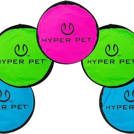 Hyper Pet Flippy Flopper 9" Flying Disc Soft Dog Toy, Floats in Water & Safe on Teeth, for All Breeds, Pack of 5 (Colors May Vary)