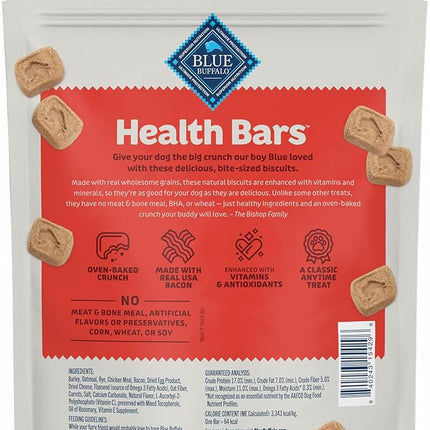 Blue Buffalo Health Bars Mini Crunchy Dog Biscuits, Oven-Baked with Natural Ingredients, Bacon, Egg & Cheese, 16-oz Bag