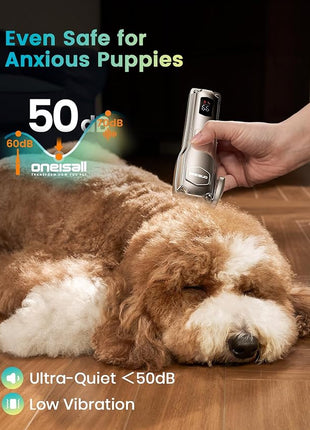 oneisall Dog Clippers for Grooming Thick Hair,Low Noise Dogs Grooming Kit with Detachable Stainless Steel Blade,Dog Shaver for Thick/Matted/Knotted/Fine/Wave/Curly Hair,PC18