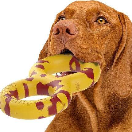 Goughnuts — Dog Toys for Aggressive Chewers | Virtually Indestructible Pull Toy for Breeds Such as Pit Bulls and German Shepherds | Heavy Duty Tug Dog Toy | Medium | Yellow