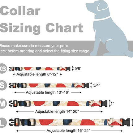 Rnivvi Dog Collar for Small Dogs, Cute Heavy Duty Adjustable Puppy Collar with Quick Release Buckle for Boy Girl & Female, Pet Accessories for Walking Running, S Length 3/4" Width, Abstract Art